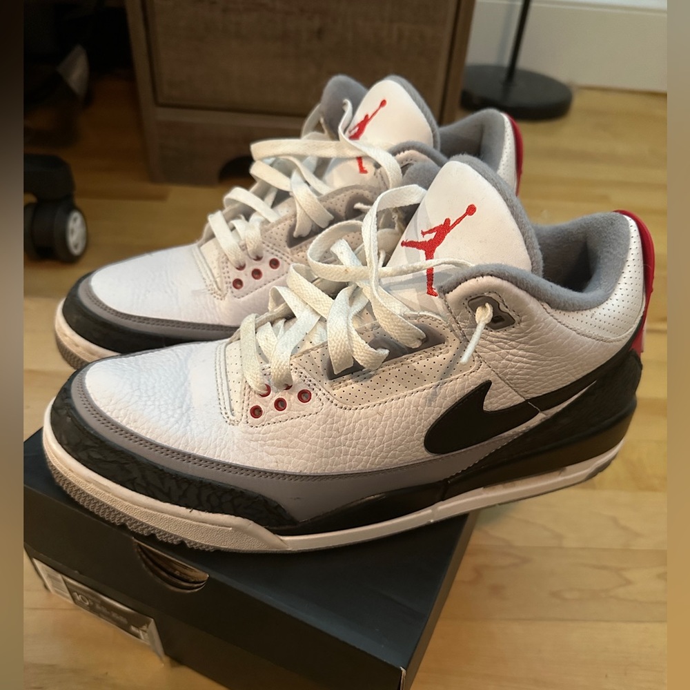 Jordan 3 Retro “Tinker Hatfield”, size 10.5, lightly worn, replacement box